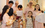 Con trai sinh non của Phan Đinh Tùng bụ bẫm trong lễ rửa tội khi tròn 2 tháng tuổi