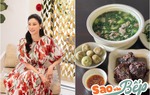 Sao vào bếp: Hoa hậu nhà giàu khoe mâm cơm đạm bạc khiến Mai Phương Thúy" muốn ăn 5 bát"