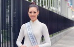 Khánh Vân rạng ngời cùng áo dài trắng trên đường phố New York