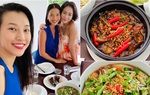 Hoàng Oanh sướng rớt nước mắt, Thu Minh chạy sang ăn ké nhà "Nữ tướng cướp" vì nấu quá ngon