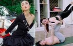 Vợ chồng Minh Nhựa cùng tập yoga ở nhà những ngày giãn cách