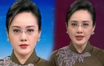 BTV Hoài Anh được khen quý phái khi mặc áo dài dẫn chương trình Thời sự