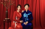 Trương Ngọc Ánh cùng mẹ và con gái mặc áo dài đón năm mới