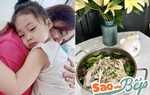 Pha Lê vừa chăm con ốm vừa làm đồ ăn 