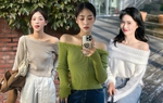 Áo len trễ vai cho tiết trời se lạnh