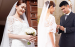 Á hậu Thùy Dung hạnh phúc bên chú rể trong lễ cưới ở nhà thờ 