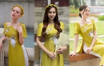 Xoài Non, Á hậu Phương Nga "đụng" Huyền Lizzie mẫu áo dài Tết khiến