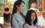 Lưu Hương Giang động viên 2 con gái tập yoga và gym từ bé