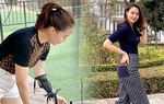 Hồng Diễm phối đồ trẻ trung khi đi bắn cung