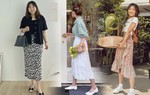 Muôn kiểu phối đồ với chân váy midi hoa nhí