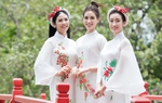 Ngọc Hân, Đỗ Mỹ Linh, Đỗ Hà diện áo dài dạo phố Hà Nội