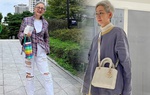 Quý bà đầu bạc phơ vẫn mặc quần jeans rách, ăn diện trẻ trung như thiếu nữ