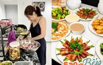 Mừng nhà mới, Pha Lê tự "dìm hàng" vào bếp chiêu đãi bạn bè