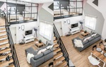 Thiết kế nhà tập thể 50m² ấn tượng với gam màu đen và gỗ