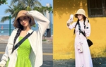 Nữ diễn viên Hàn Quốc khiến fan thích thú khi diện áo dài check in ở Việt Nam