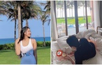 Phan Mạnh Quỳnh bế con cho vợ thả dáng với bikini