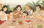 “Cơm đoàn viên” ấm áp tình cảm đại gia đình