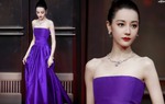 Địch Lệ Nhiệt Ba diện lễ phục tím, hóa quý cô thanh lịch 