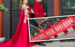 Người phụ nữ căng băng rôn phá đám cưới chồng cũ để đòi 33 tỷ đồng