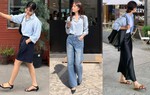 Phối đồ thanh lịch và trẻ trung với áo sơ mi xanh