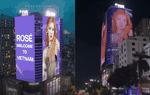 Đã xuất hiện hình ảnh đầu tiên về màn hình LED ảnh Rosé BLACKPINK hướng ra 3 mặt phố lớn ở Hà Nội