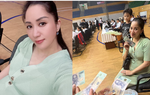 "Mẹ bầu" Khánh Thi rạng rỡ đi chấm thi, tiết lộ em bé trong bụng đạp thùm thụp khi nghe tiếng nhạc