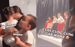 Leon nhà Hồ Ngọc Hà gây cười với biểu cảm hài hước khi chờ mẹ tan làm