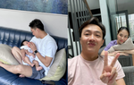Cường Đô La hé lộ góc mặt con út và tranh thủ nịnh bà xã