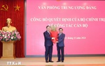 Bí thư Tỉnh ủy Nam Định Phạm Gia Túc giữ chức Phó Chánh Văn phòng Trung ương Đảng