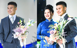 Quang Hải bảnh bao như tổng tài, được mẹ chăm chút trước khi lên đường đi đón dâu