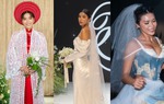 Trang phục cưới của siêu mẫu Minh Tú: Biến hóa áo dài của mẹ, diện váy từ đồ tái chế