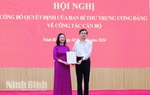 Ban Bí thư chỉ định nữ Giám đốc Sở tham gia Ban Chấp hành Đảng bộ tỉnh Ninh Bình
