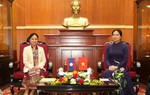 Phó Chủ tịch Hà Thị Nga tiếp Đoàn đại biểu Ủy ban Trung ương Mặt trận Lào xây dựng đất nước