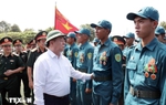 Trưởng Ban Tuyên giáo và Dân vận TW thăm lực lượng tham gia diễu binh, diễu hành