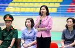 Chủ tịch Hội LHPNVN Nguyễn Thị Tuyến thăm, động viên khối Phụ nữ Việt Nam tham gia diễu hành A80