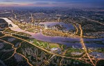 Hà Nội quy hoạch sông Hồng thành trục xanh trung tâm, gắn phân bố dân cư