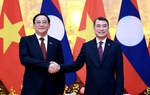 Thủ tướng Lê Minh Hưng chủ trì lễ đón chính thức Thủ tướng Lào Sonexay Siphandone