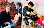 Sao Việt ở nhà cách ly: Phan Hiển chăm Khánh Thi chưa bằng Xuân Hinh rửa chân cho "vợ"