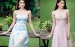 Á hậu Thùy Dung chọn đầm 2 dây đón Tết phương Nam