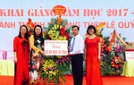 Chủ tịch Hội LHPNVN Nguyễn Thị Thu Hà dự khai giảng tại Bắc Giang