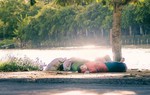  Bức ảnh em bé ngủ bên đường gây xúc động