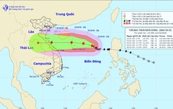 Bão số 8 đang hướng vào khu vực các tỉnh Quảng Bình-Quảng Trị