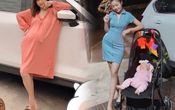 Vợ hotgirl của Phan Văn Đức diện đầm bó sát: Mới sinh 2 tháng, nhìn dáng ai cũng ghen