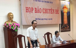 Nhiều câu hỏi "xoáy" tại buổi họp báo thông tin về một số "lùm xùm" chuyện đấu giá ở Bình Thuận 