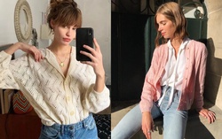 Học phụ nữ Pháp 3 cách diện áo cardigan mỏng tuyệt đẹp 