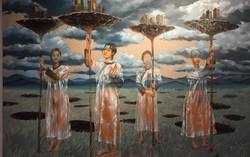 100 tác phẩm điêu khắc, hội họa tham gia “Long Biên Art Fair”
