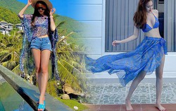 Không váy áo cầu kỳ, Hari Won - Lan Ngọc hô biến khăn choàng thành thời trang đi biển quyến rũ