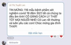Phụ huynh có con cách ly ở trường Tiểu học Xuân Phương vui mừng khi nhận tin nhắn lúc nửa đêm
