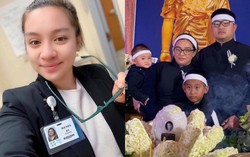 Bức ảnh hiếm hoi thấy rõ mặt con rể và 2 cháu ngoại còn nhỏ của Phi Nhung