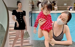 Đàm Thu Trang sau sinh 1 năm: Vòng eo thon gọn, chân nuột nà